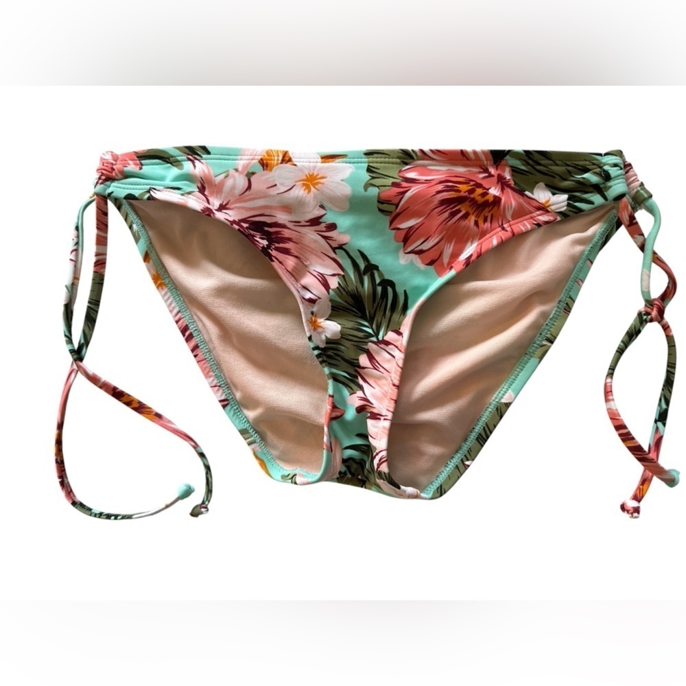 Kona Sol Floral Bikini Bottom with Side Ties S NWOT